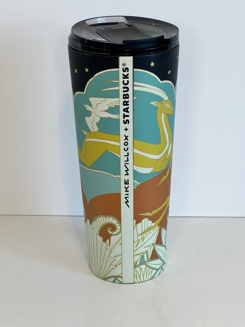 Mike Wilcox + Starbucks Stainless Steel Antelope Tumbler 16 Oz Art Deco